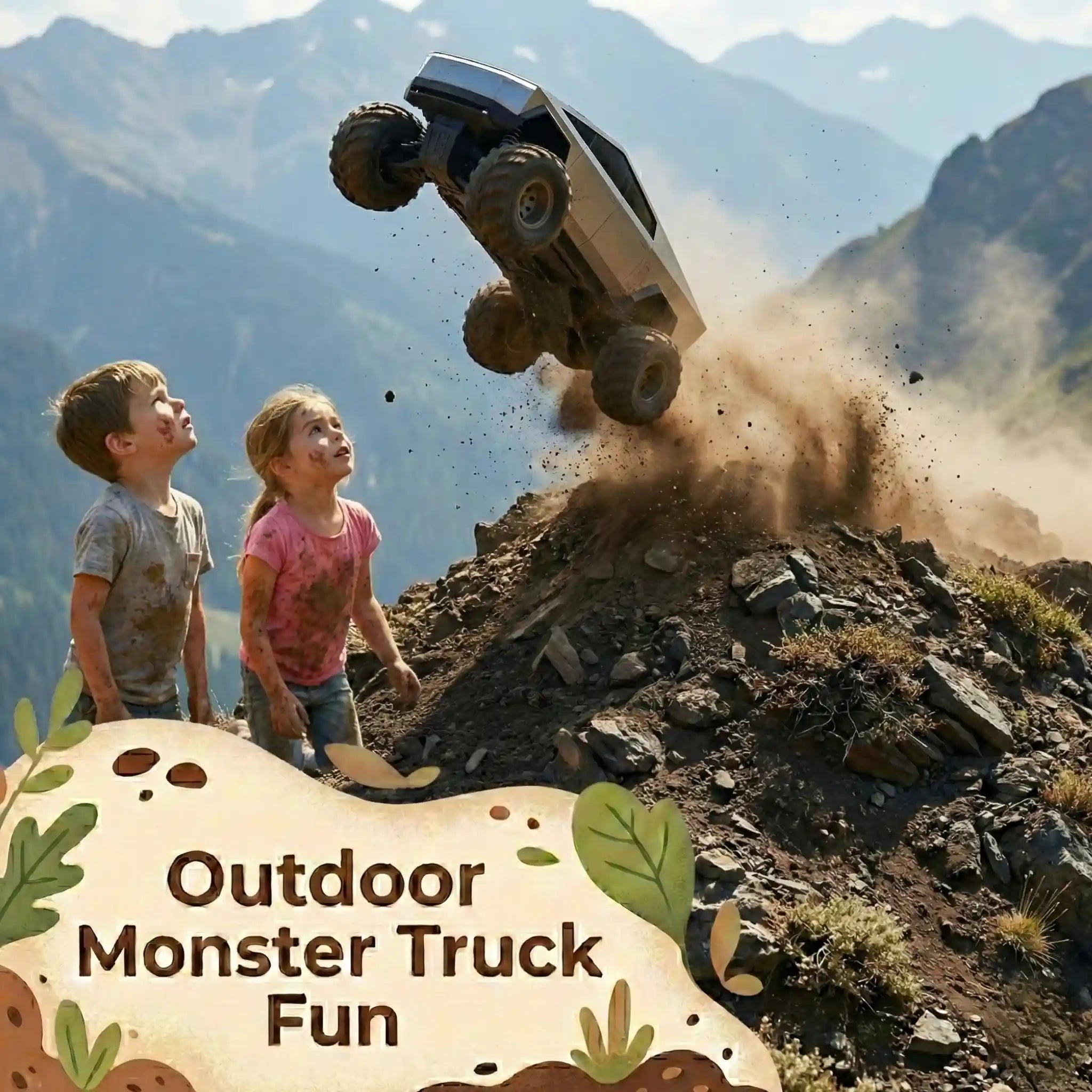 Tesla Truck Toy with Camera & Joystick Control | Monster Truck Tyres, Smartphone App Live View & Recording