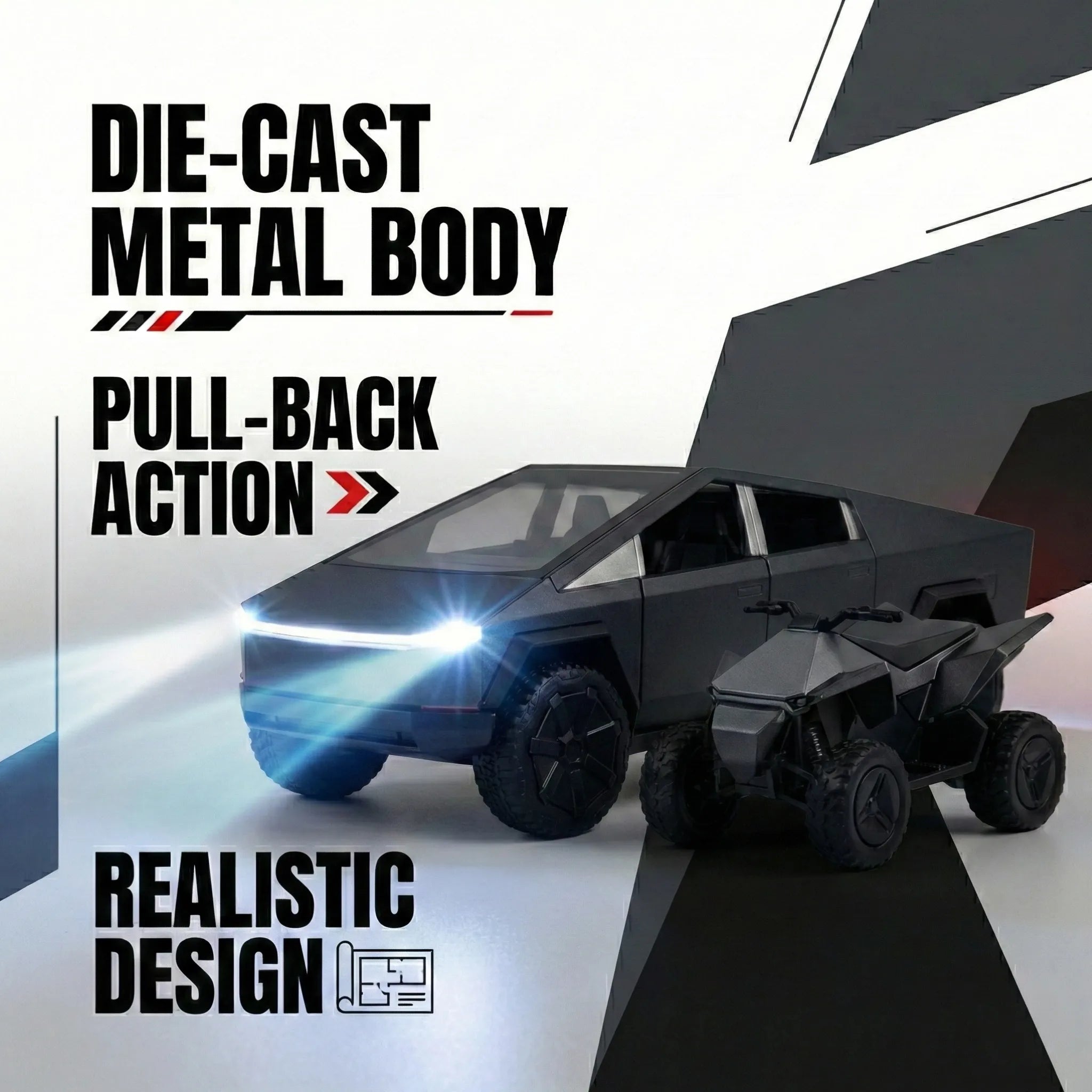Tesla Die-Cast Model Car with Alloy Metal Body | Pull-Back Toy Vehicle for Kids & Collectors