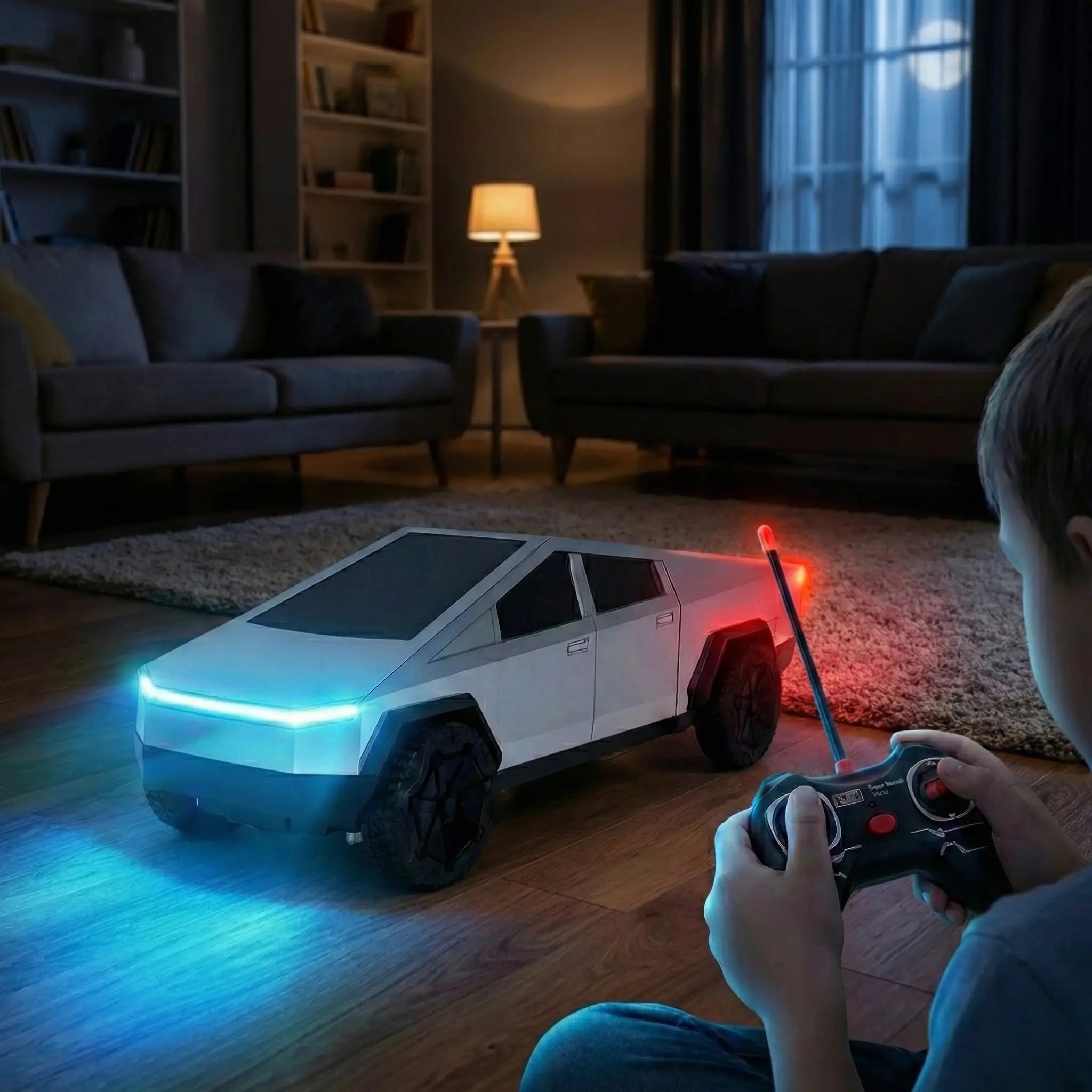 RC Cybertruck Remote Control Car – Off-Road RC Truck with LED Lights & Rechargeable Battery (Ages 6+)