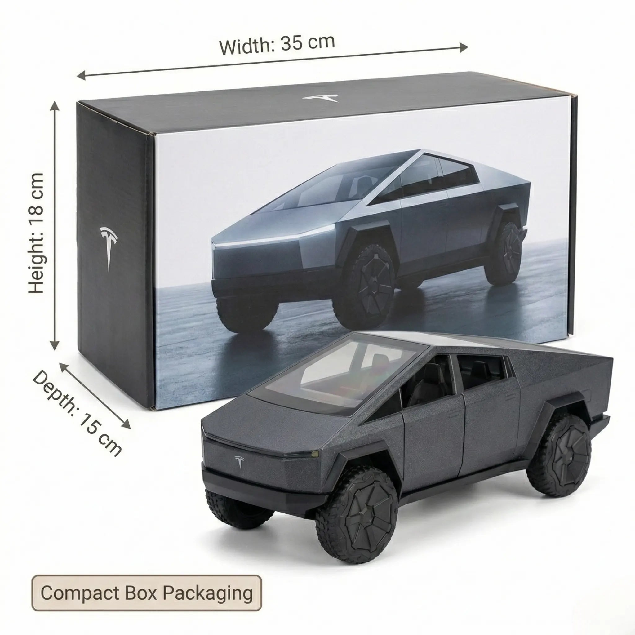 Tesla Cybertruck 1:32 Die-Cast Model Car with Alloy Body, Openable Doors