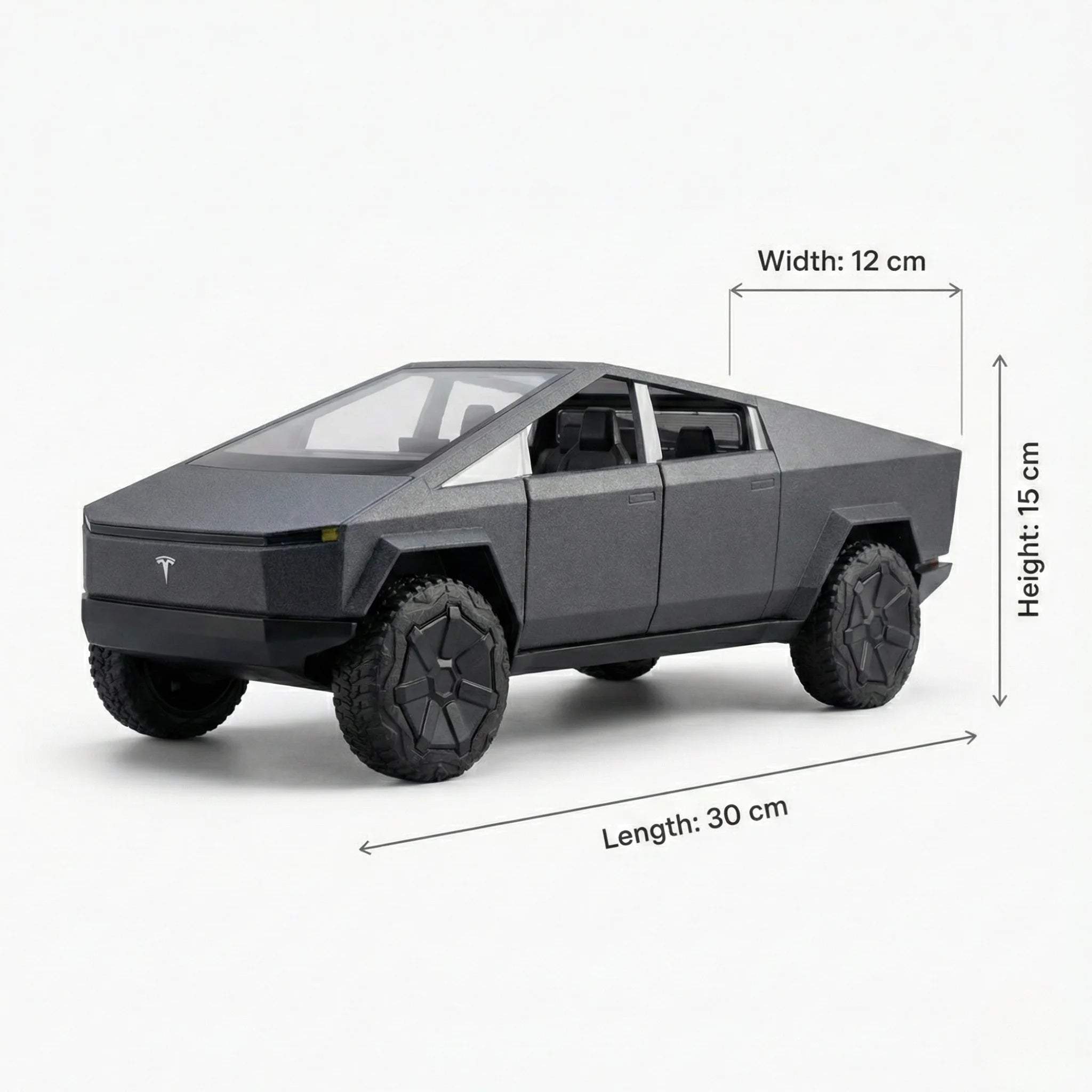 Tesla Cybertruck 1:32 Die-Cast Model Car with Alloy Body, Openable Doors