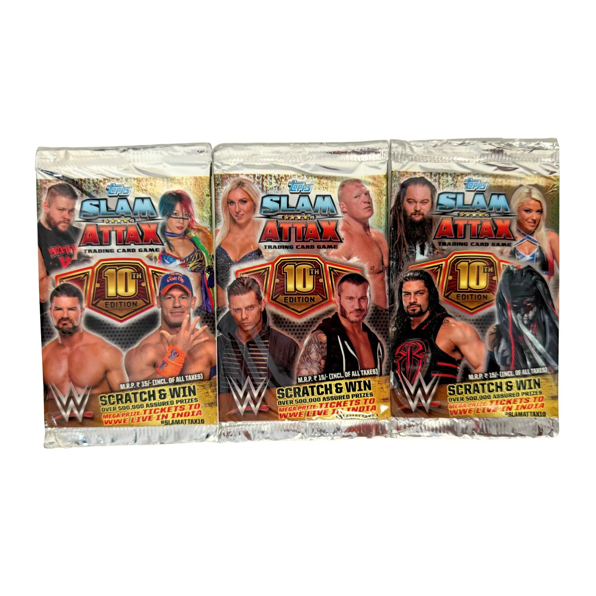 Topps WWE Slam Attax 10th Edition Trading Card Booster Pack – 5 Cards