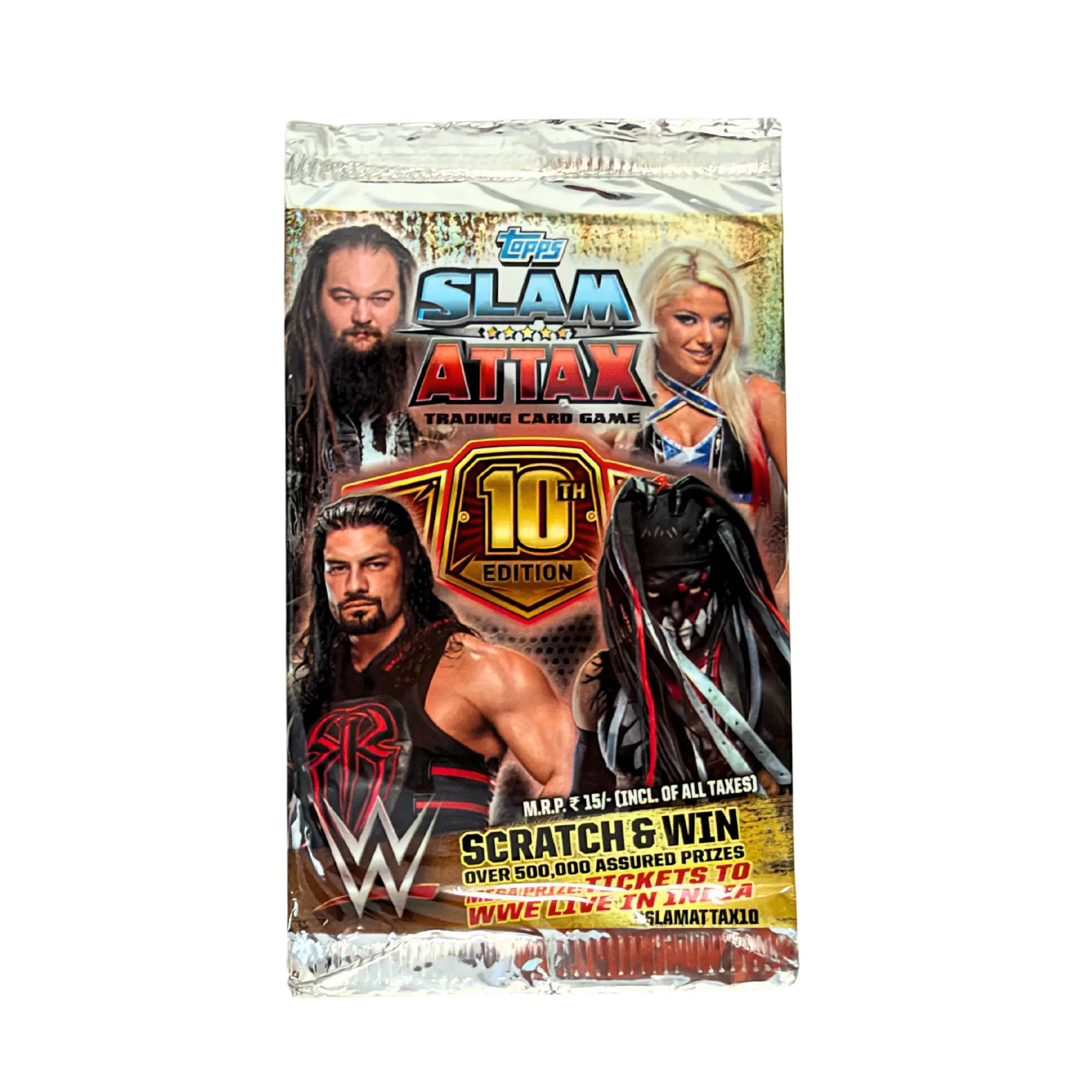 Topps WWE Slam Attax 10th Edition Trading Card Booster Pack – 5 Cards