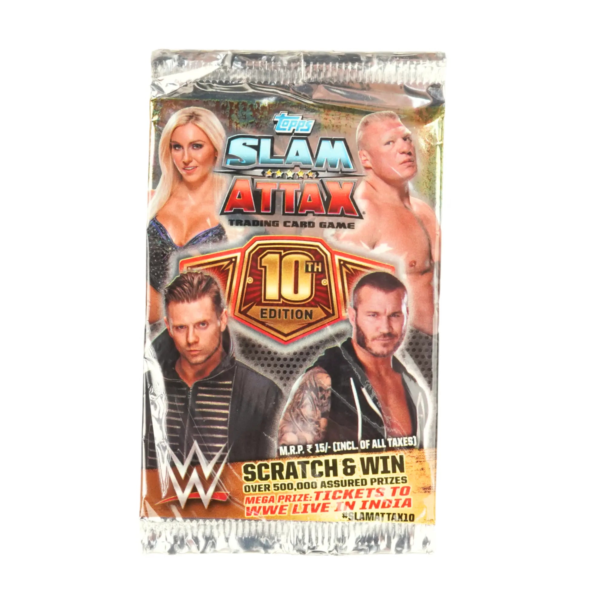 Topps WWE Slam Attax 10th Edition Trading Card Booster Pack – 5 Cards