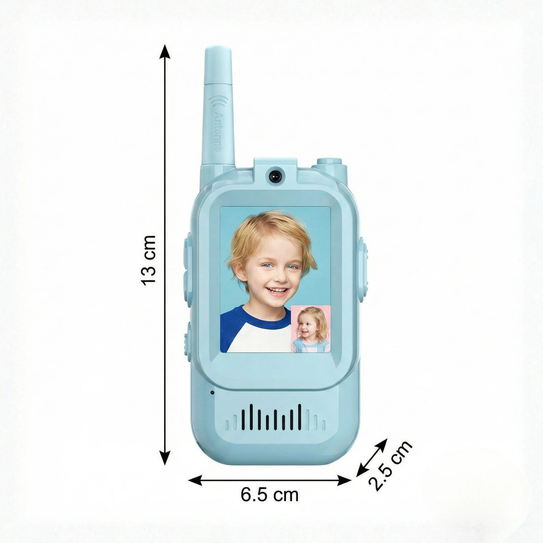 Rechargeable Kids Walkie Talkie Toy with Front Camera, Photo Capture & Two-Way Communication