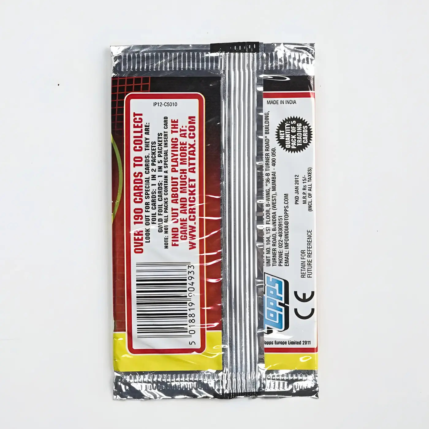 Topps Cricket Attax 2012 IPL Trading Card Pack (Factory Sealed)