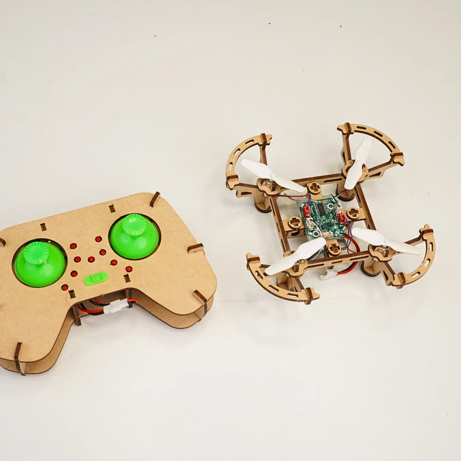 DIY Wooden Camera Drone Kit - Buildable RC Quadcopter with Altitude Hold & 3D Flip