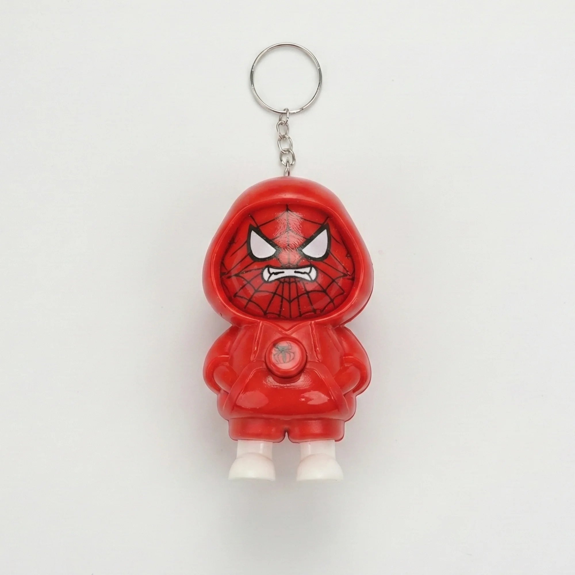Spooderman Face-Changing Keychain - Cool 3-Expression Superhero Charm for Keys, Bags and Gifting